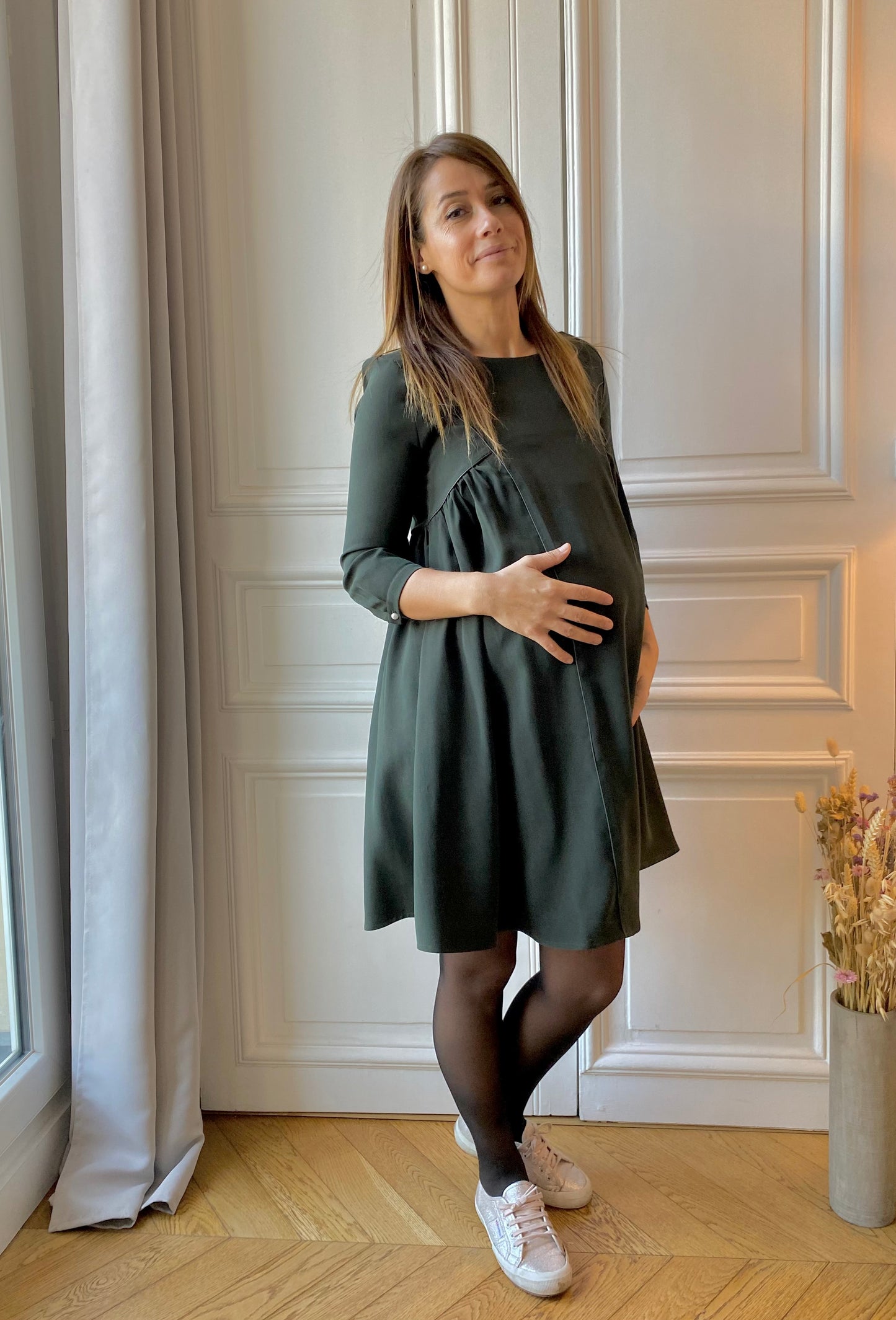 Twist, maternity and breastfeeding dress