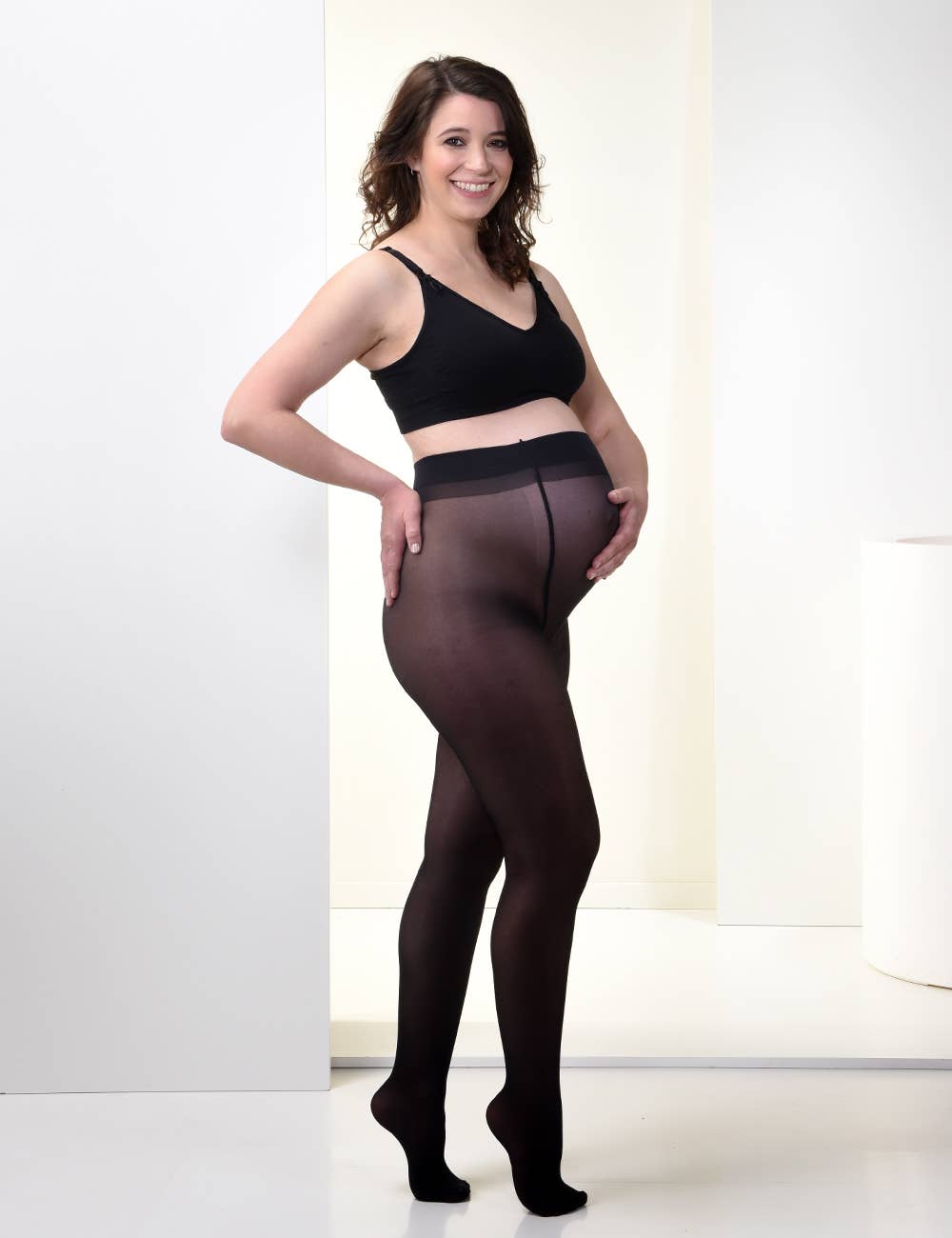 Mamsy Collants de grossesse 20den Transparent: XL / Noir