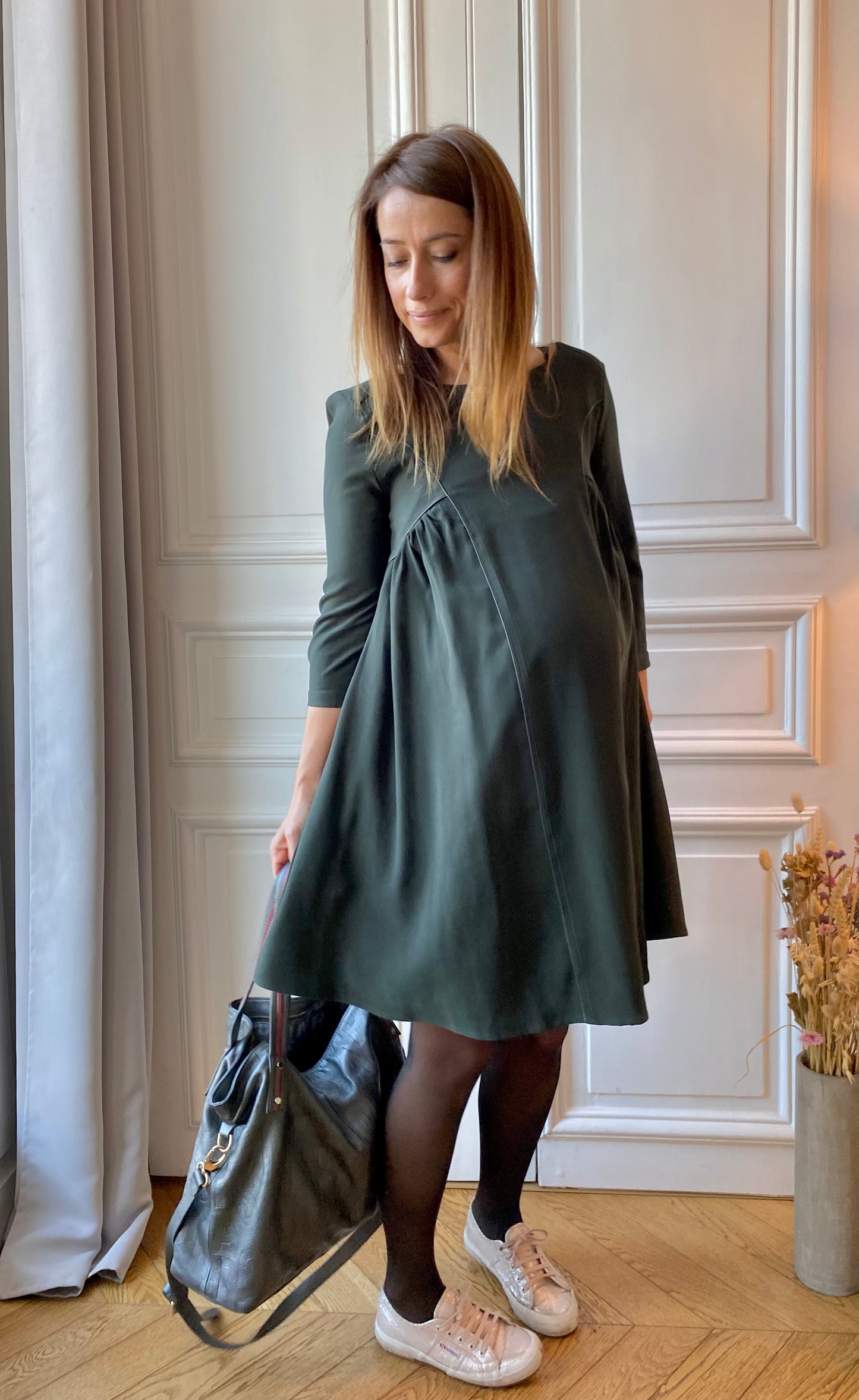 Twist, maternity and breastfeeding dress