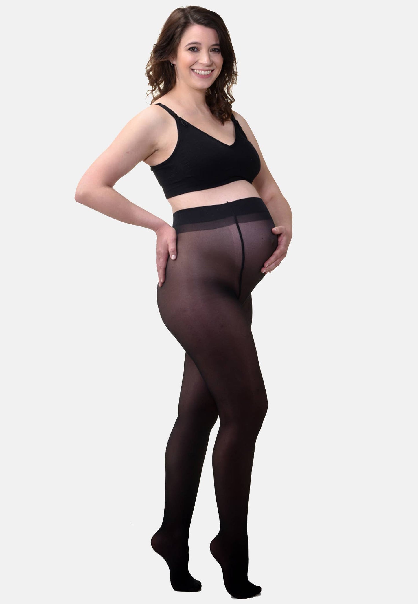 Mamsy Collants de grossesse 20den Transparent: XL / Noir
