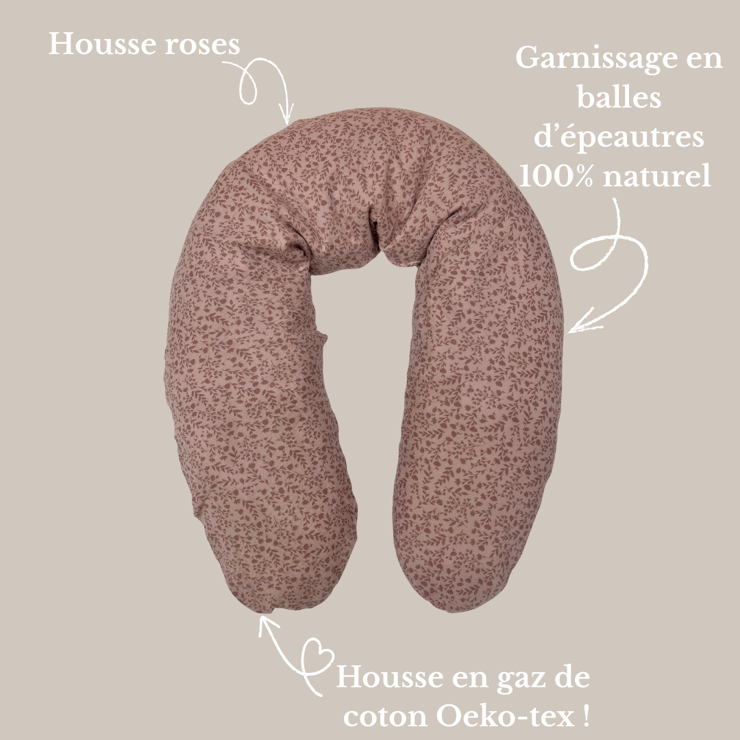 Coussin d’allaitement en balles d’épeautre 100 % naturel