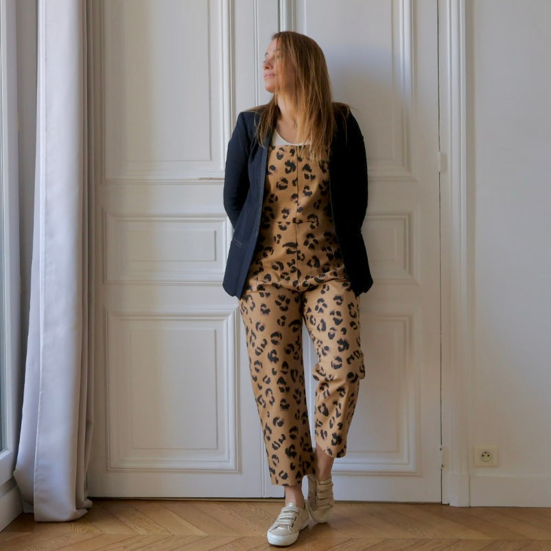 Salopette Côte d’Opale velours, nid d'abeille et demi natté