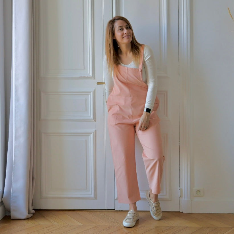 Salopette Côte d’Opale velours, nid d'abeille et demi natté