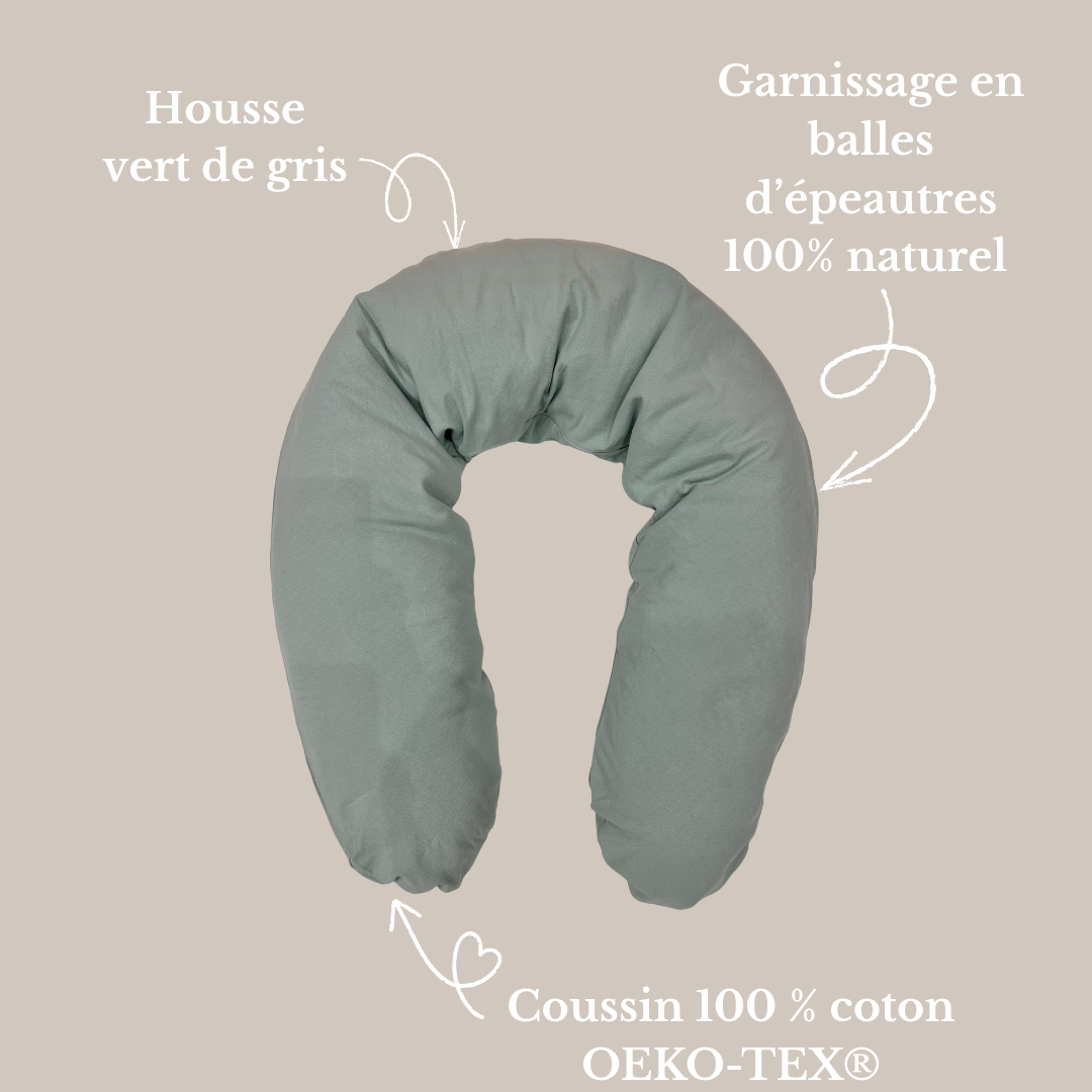 Coussin d’allaitement en balles d’épeautre 100 % naturel