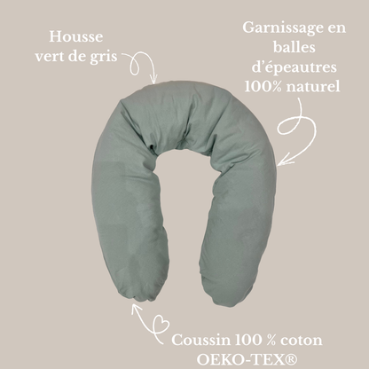Coussin d’allaitement en balles d’épeautre 100 % naturel