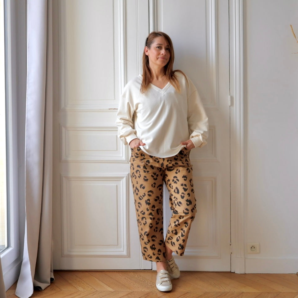 Salopette Côte d’Opale velours, nid d'abeille et demi natté