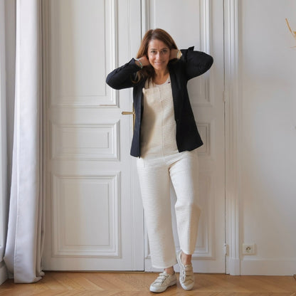 Salopette Côte d’Opale velours, nid d'abeille et demi natté