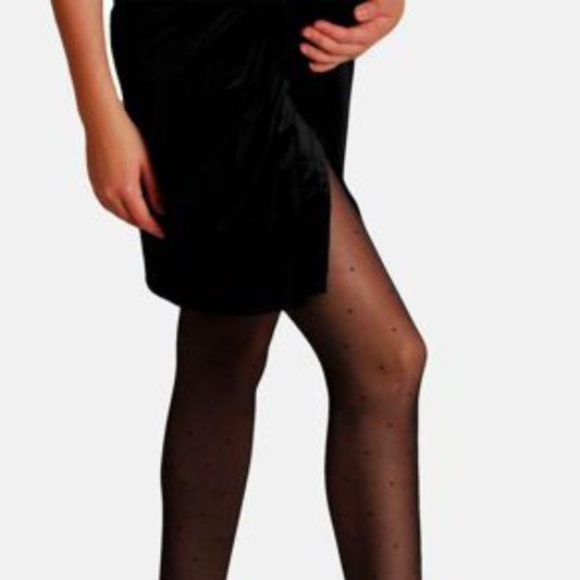 Collants de grossesse noir à petits pois 20 Deniers