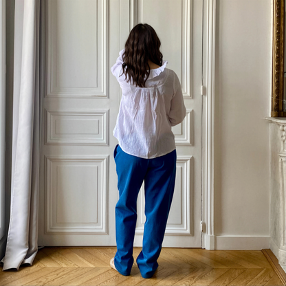 Boyfriend bleu jean grainé, pantalon de grossesse