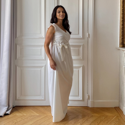 Bohème blanc, robe de grossesse et d'allaitement