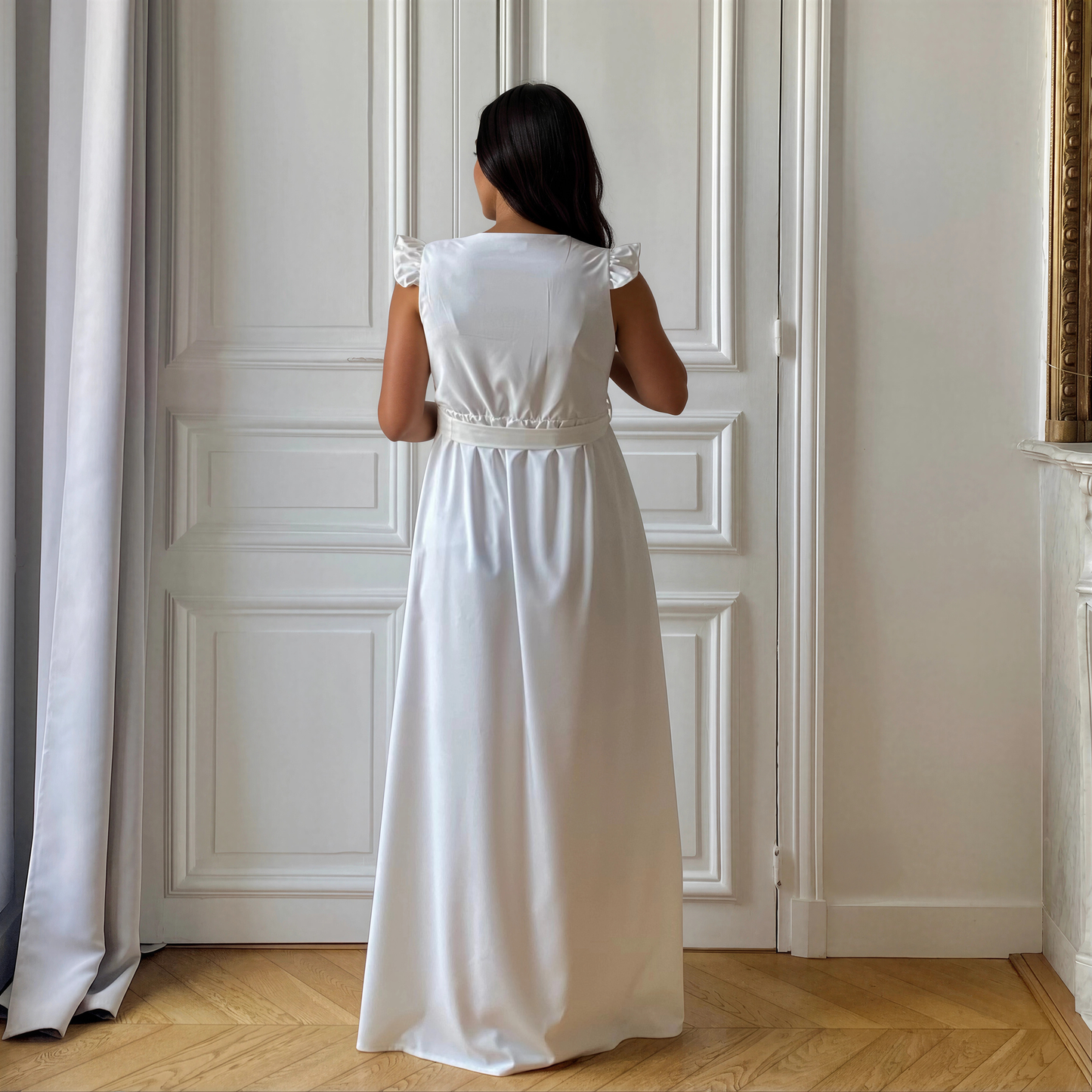 Bohème blanc, robe de grossesse et d'allaitement
