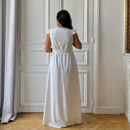Bohème blanc, robe de grossesse et d'allaitement