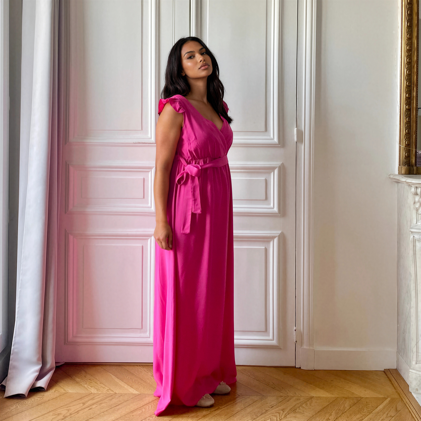 Bohème fuchsia, robe de grossesse et d'allaitement