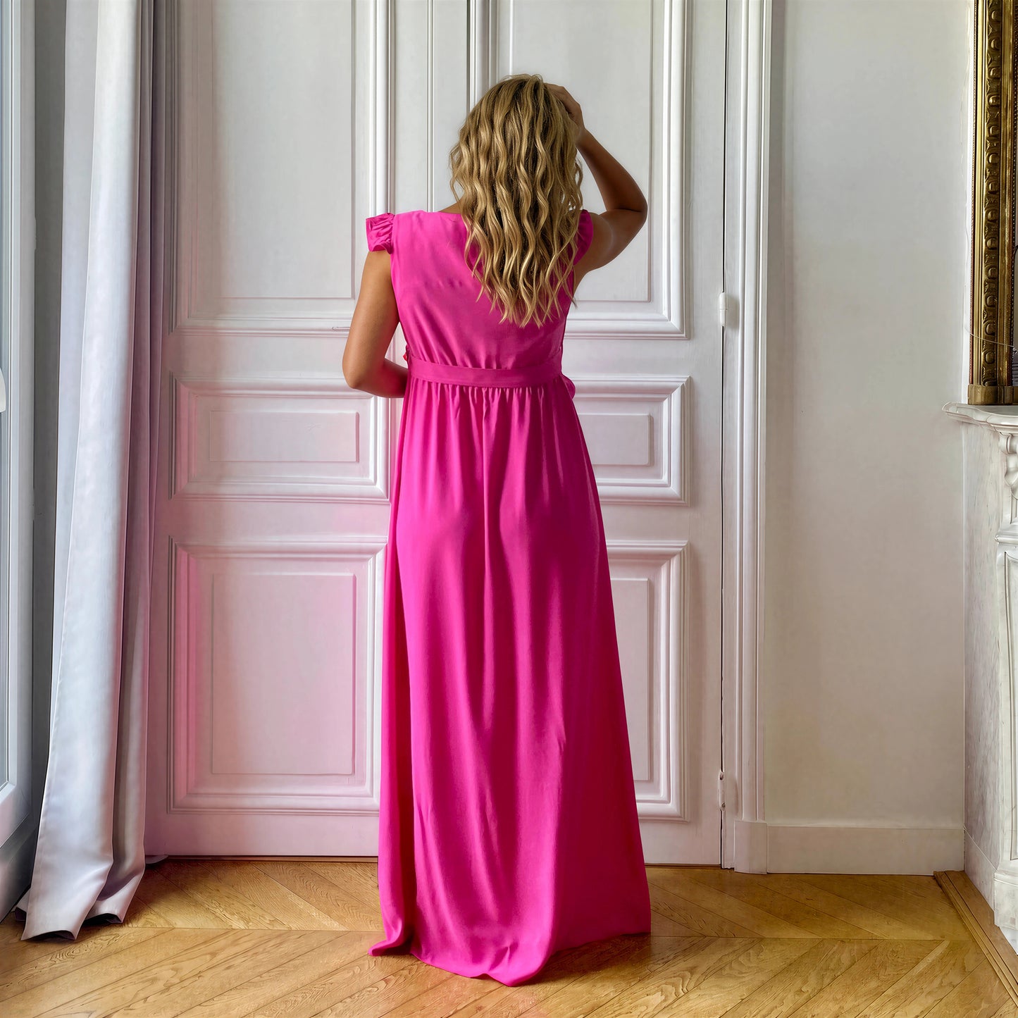 Bohème fuchsia, robe de grossesse et d'allaitement