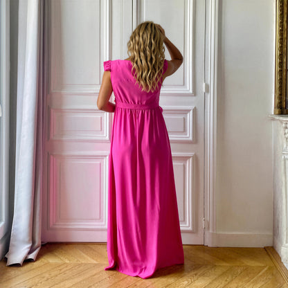 Bohème fuchsia, robe de grossesse et d'allaitement