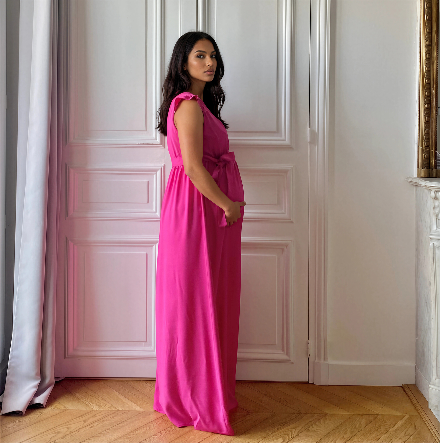 Bohème fuchsia, robe de grossesse et d'allaitement