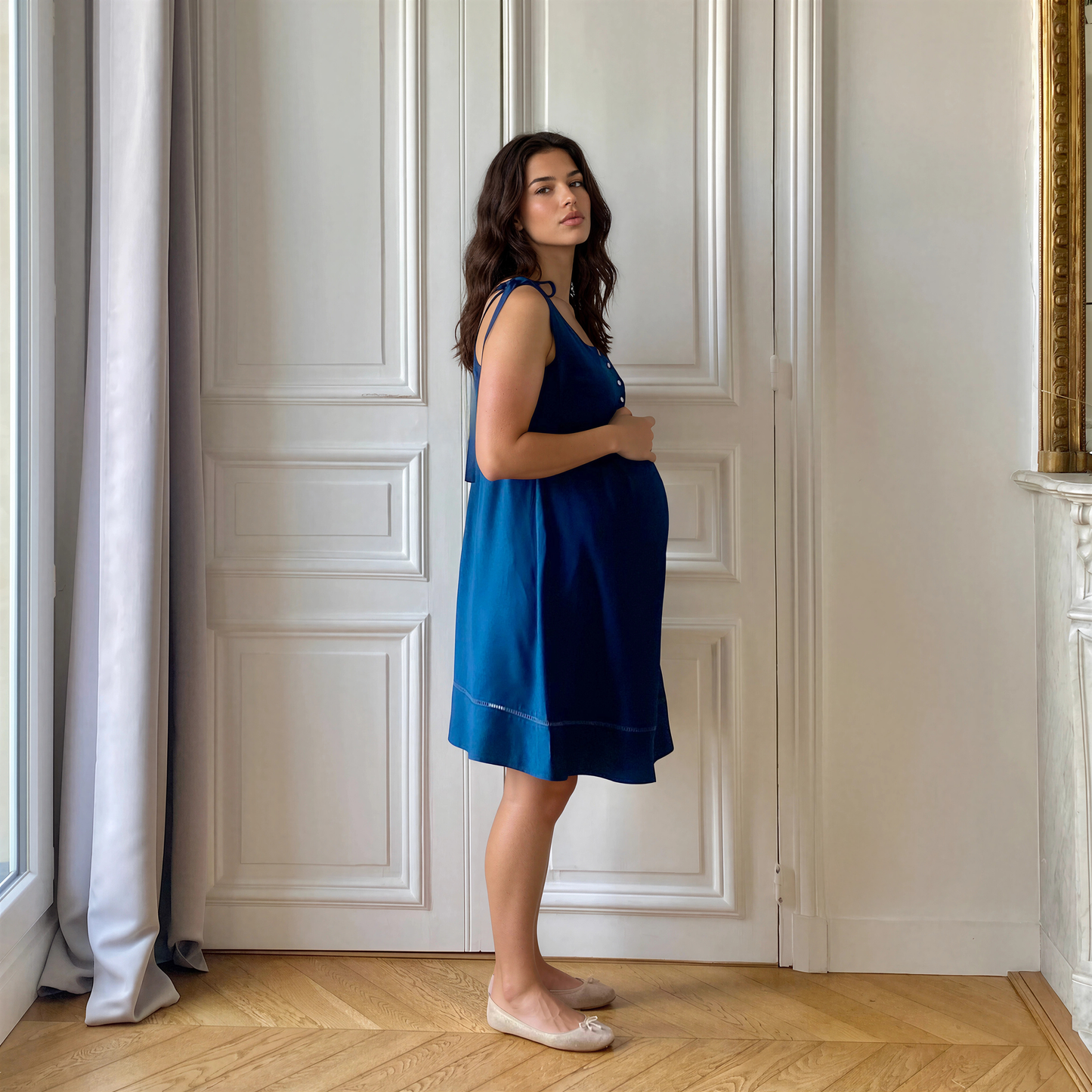 Cinqueterre bleu marine, robe de grossesse