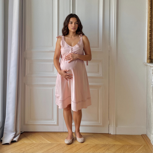 Cinqueterre rose, robe de grossesse et d'allaitement