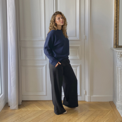 Brume bleu, pull de grossesse