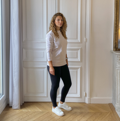 Source nude, t-shirt manches longues d'allaitement col bateau