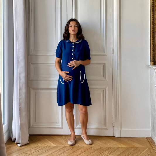 Alma bleu, robe de grossesse et d'allaitement