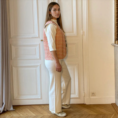 Gilet de grossesse réversible matelassé rose