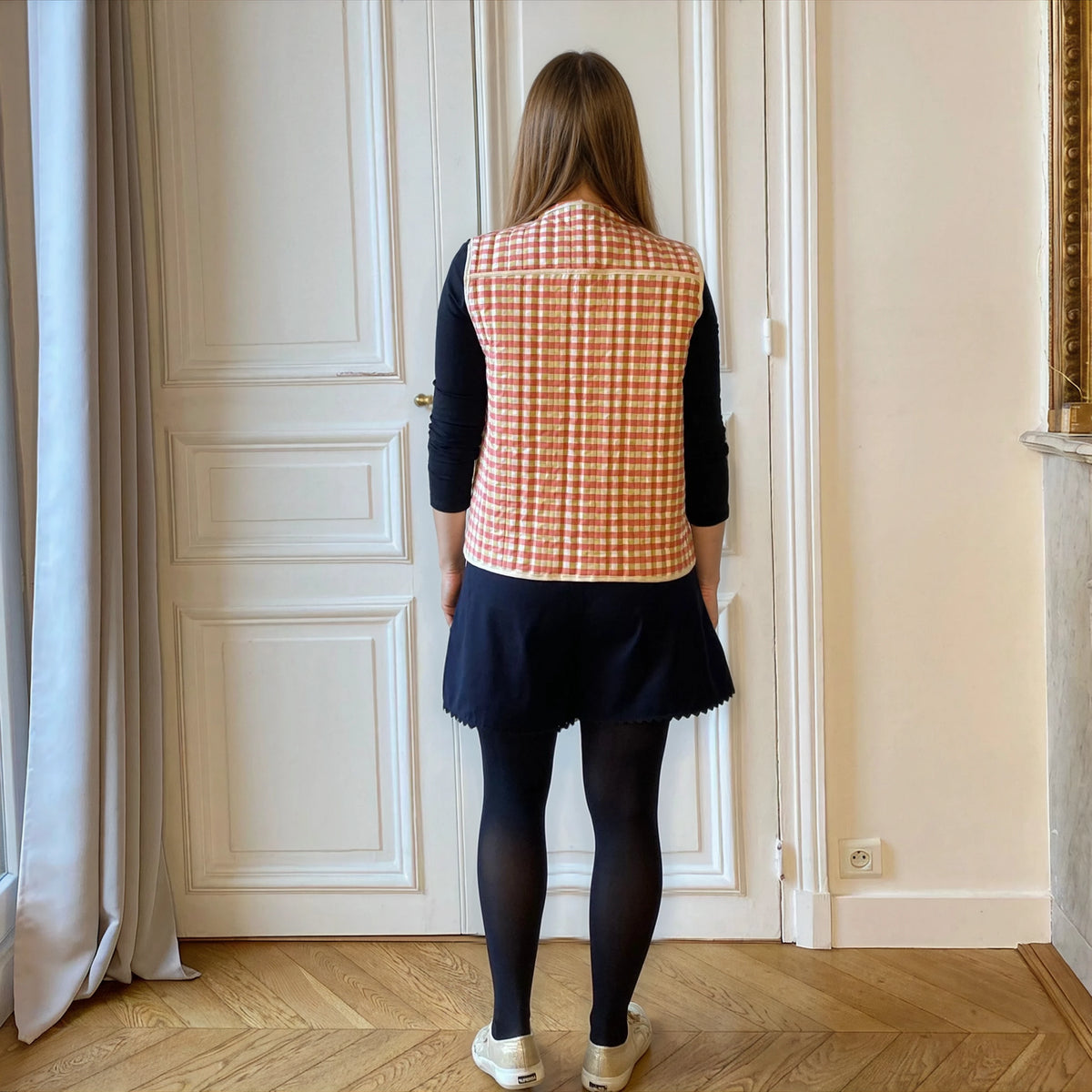 Gilet de grossesse réversible matelassé rose