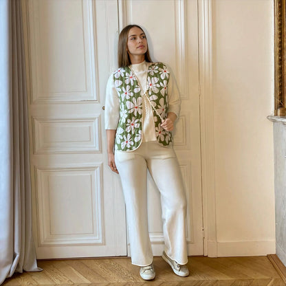 Gilet de grossesse réversible matelassé rose