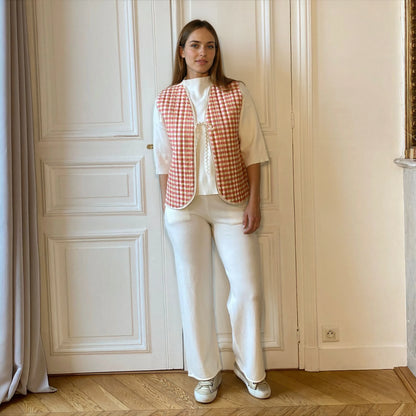 Gilet de grossesse réversible matelassé rose