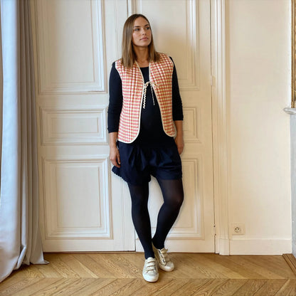 Gilet de grossesse réversible matelassé rose