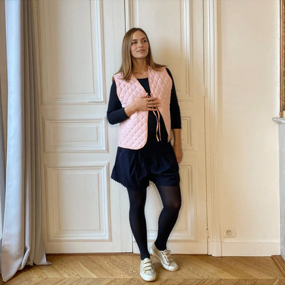Gilet de grossesse réversible matelassé rose