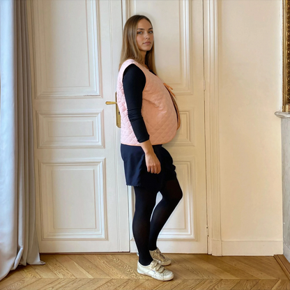 Gilet de grossesse réversible matelassé rose