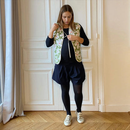 Gilet de grossesse réversible matelassé rose
