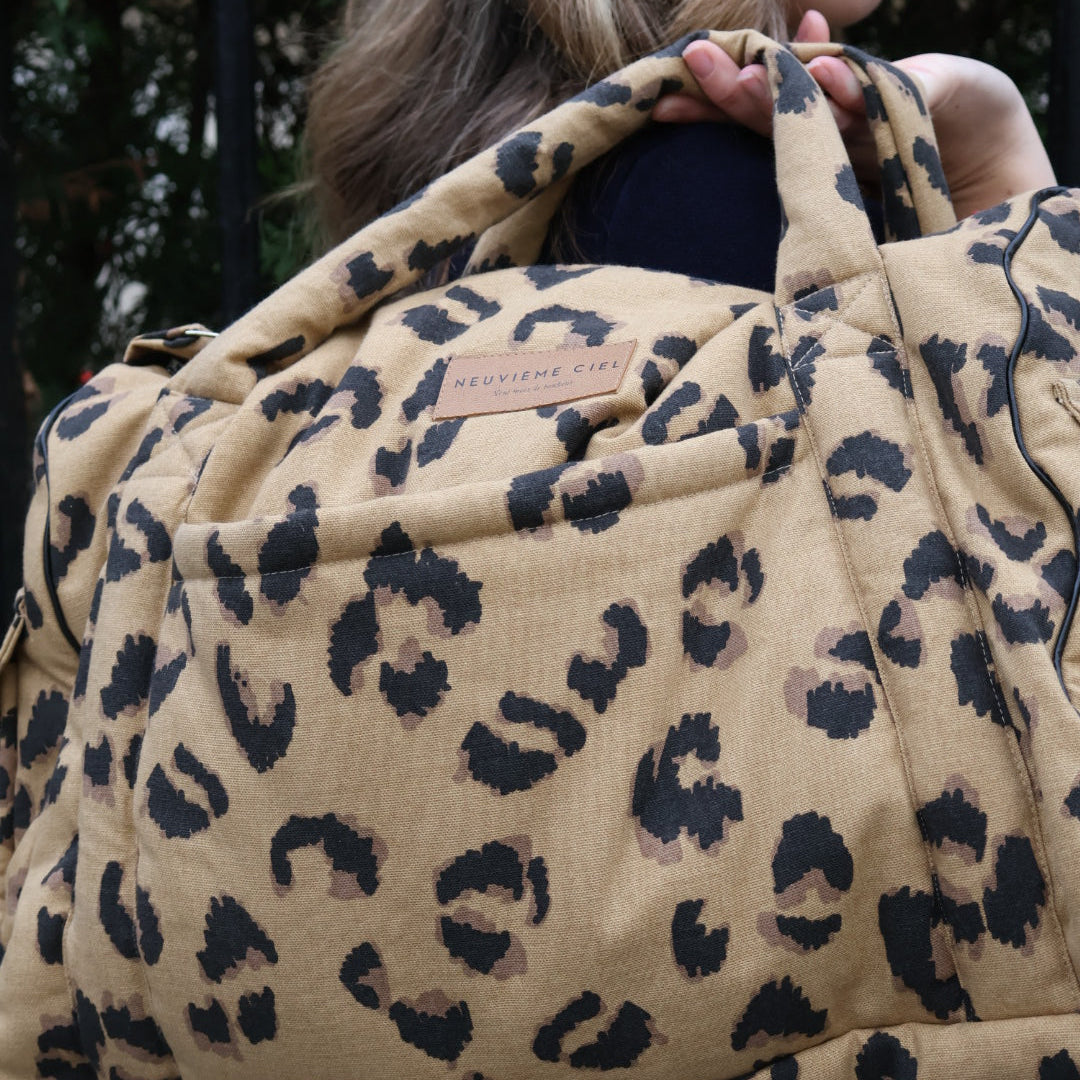 Sac à langer léopard grand format