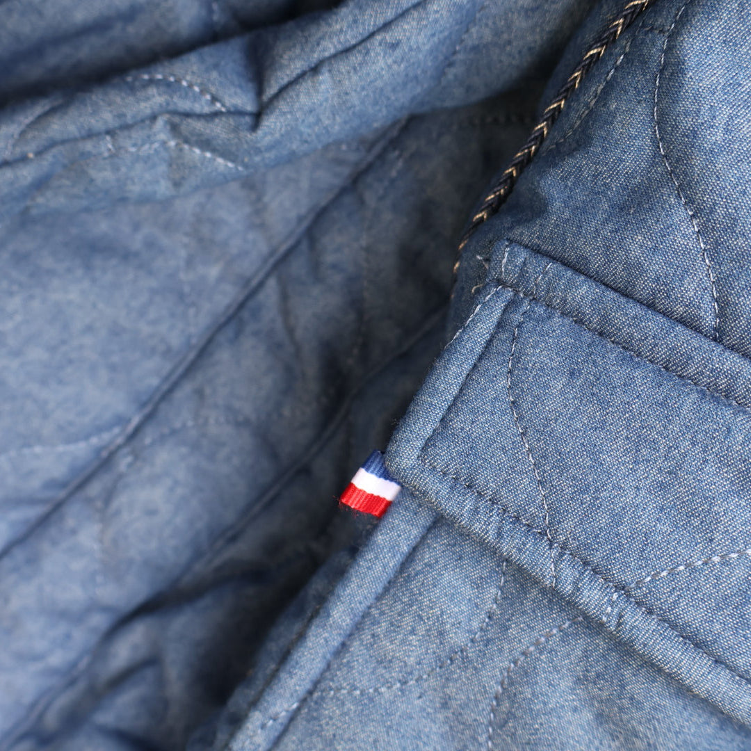 Sac à langer jean matelassé grand format