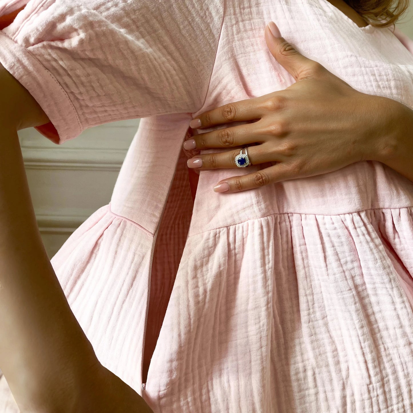 Twist blush, robe de grossesse et d'allaitement