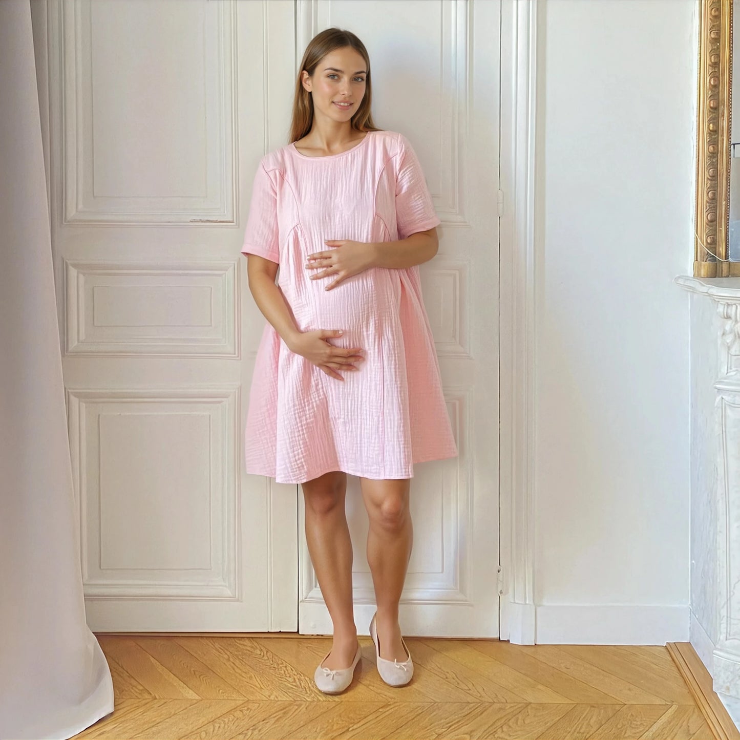 Twist blush, robe de grossesse et d'allaitement