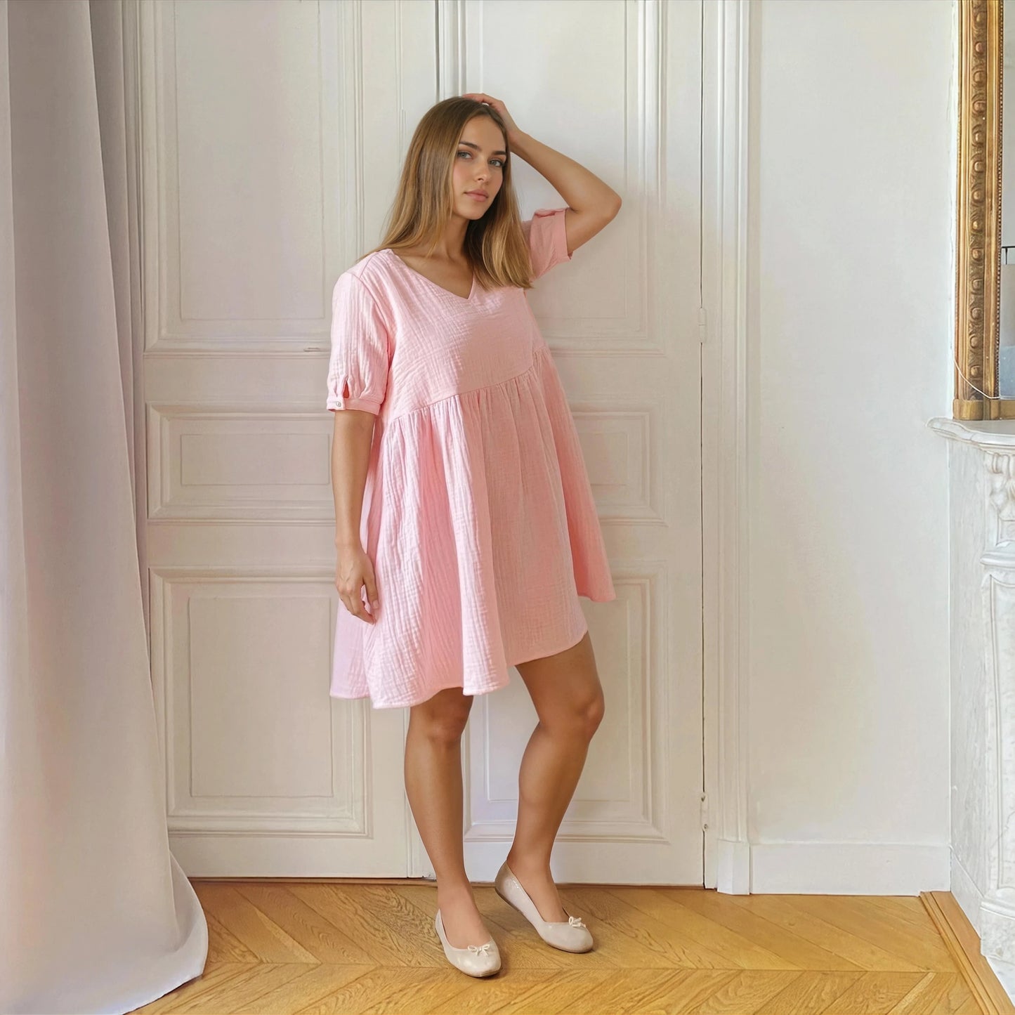 Twist blush, robe de grossesse et d'allaitement