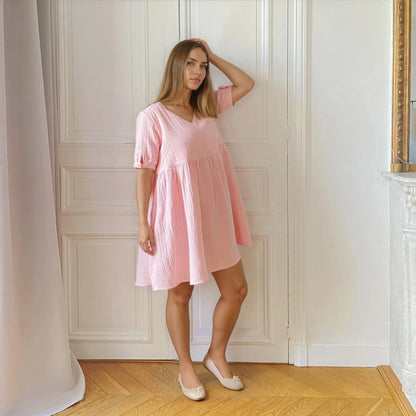 Twist blush, robe de grossesse et d'allaitement