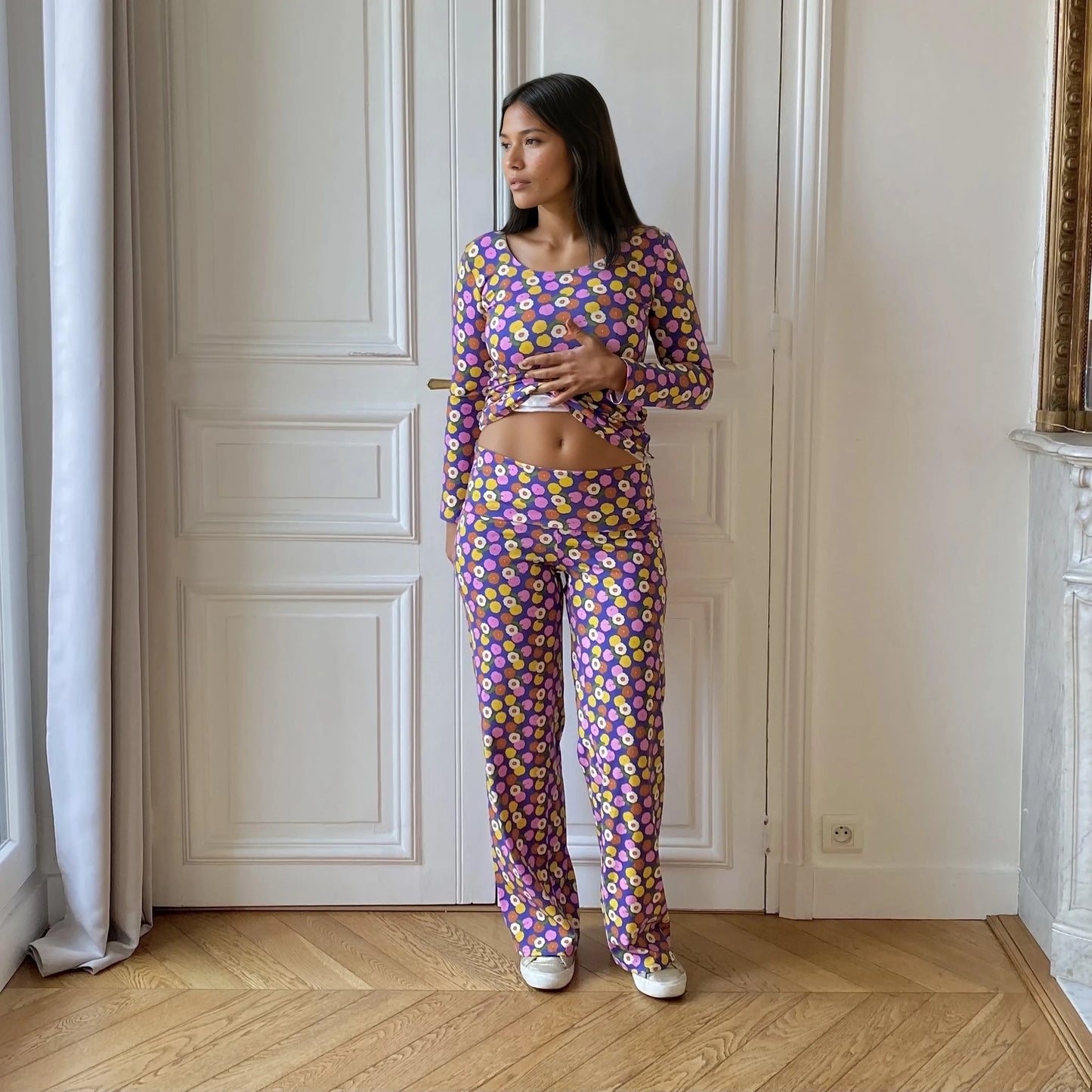 Haut de grossesse & allaitement Jeanne - Imprimé Bloom