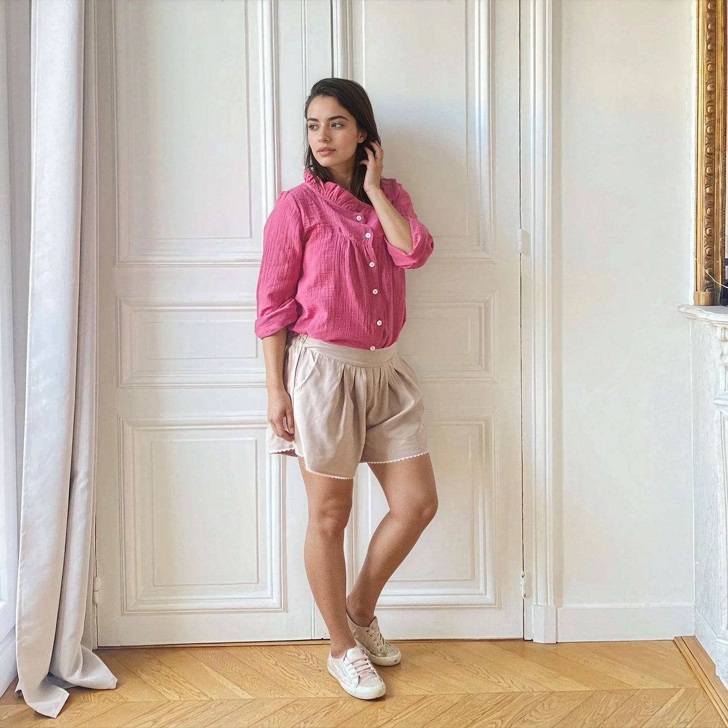 Pearl beige, short de grossesse