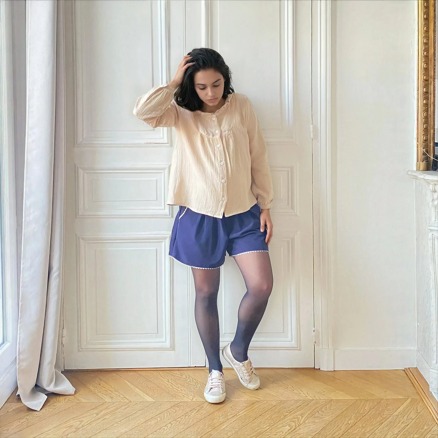 Pearl bleu, short de grossesse