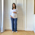 Jeanne blanc, top manches longues de grossesse