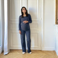 Jeanne noir, top manches longues de grossesse