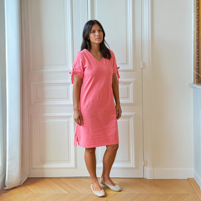 Camélia sorbet, robe de grossesse et d'allaitement