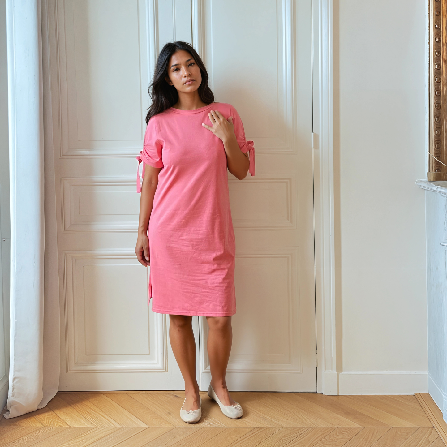 Camélia sorbet, robe de grossesse et d'allaitement