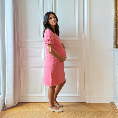 Camélia sorbet, robe de grossesse et d'allaitement