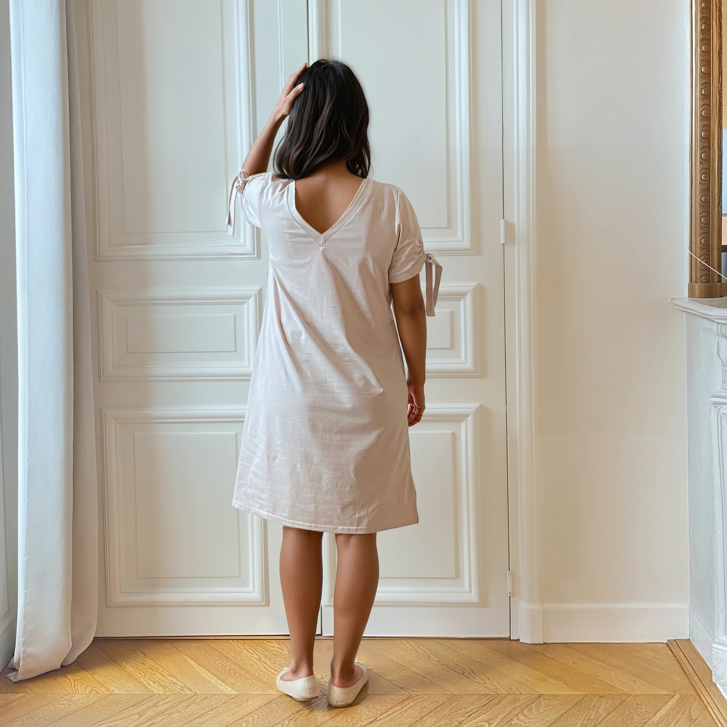 Camélia galet, robe de grossesse et d'allaitement