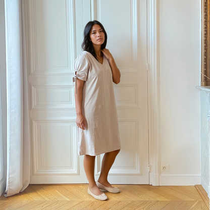 Camélia galet, robe de grossesse et d'allaitement