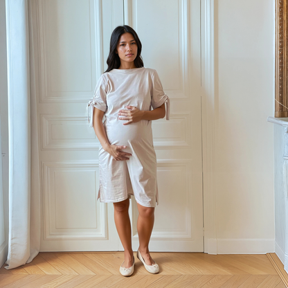 Camélia galet, robe de grossesse et d'allaitement